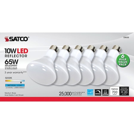 Satco Satco BR30 E26 (Medium) LED Bulb Natural Light 65 Watt Equivalence 6 pk S9058